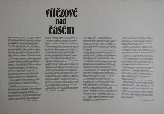 [Победители над временем / Вацлав Западлик, Мартин Дыринк. Прага: Издательский дом "Транспорт и связь"], 1987.